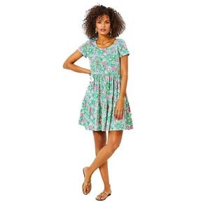 Lilly Pulitzer Green and Pink Floral Dress